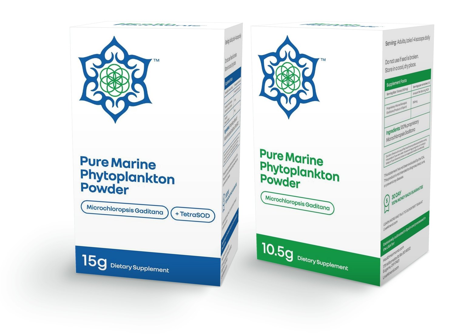 LiveMineral TetraSOD Plus Gaditana and LiveMineral Gaditana boxes
